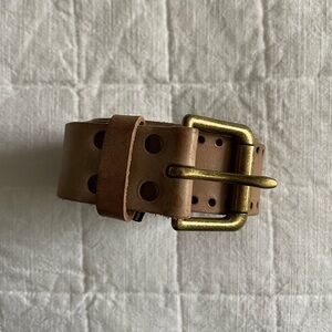 BRAVE Leather Belt with Brass Buckle